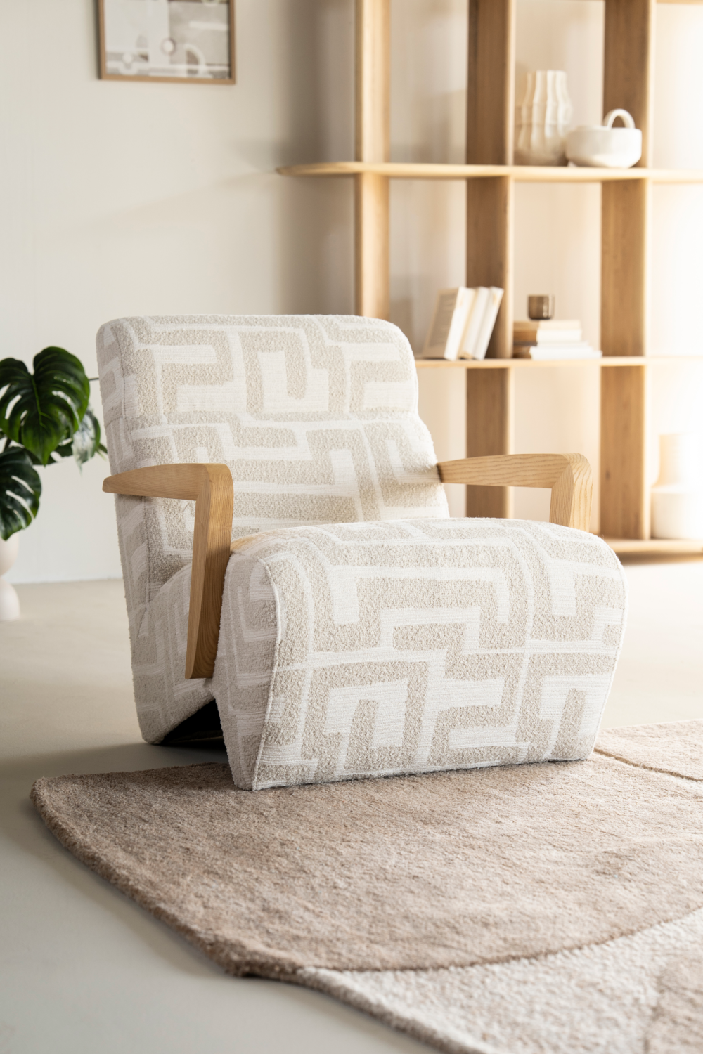 Printed Fabric Lounge Armchair | Oroa.com