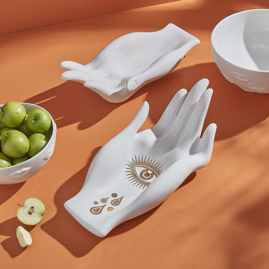 Gilded Porcelain Palm Fruit Bowl | Jonathan Adler Eve | Oroa.com