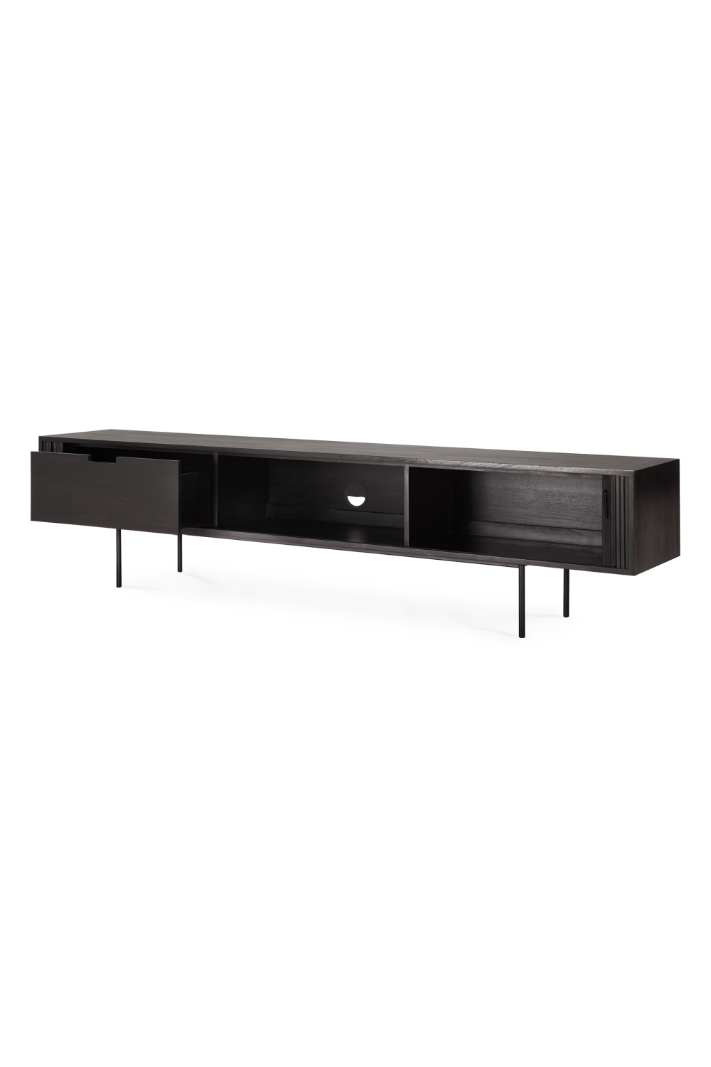 Black Teak TV Cupboard | Ethnicraft Roller Max | Oroa.com