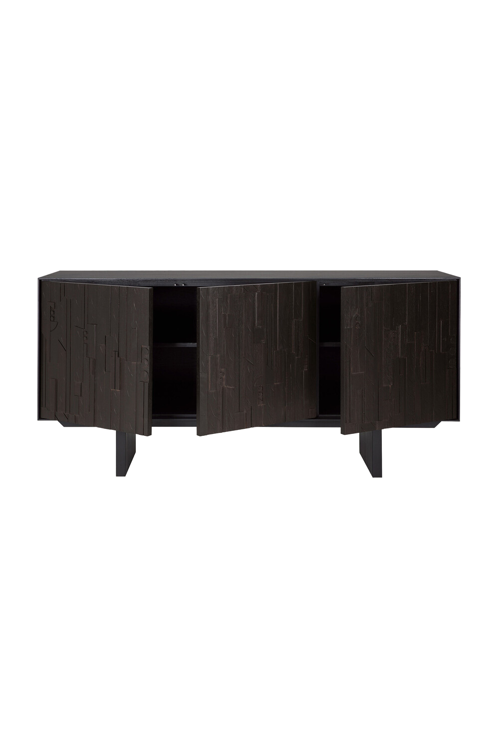 Black Teak Industrial Sideboard – Mosaic – teak finish rear view