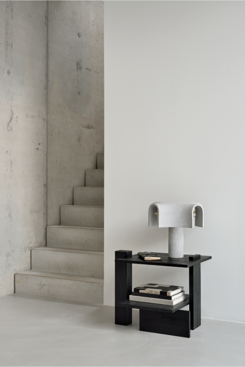 Black Teak Architectural Side Table | Ethnicraft Abstract | OROA.com