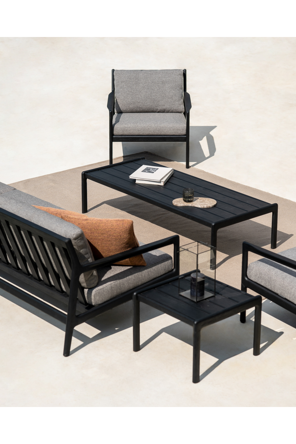 Black Teak Outdoor Sofa – Jack – teak finish alternate view 22