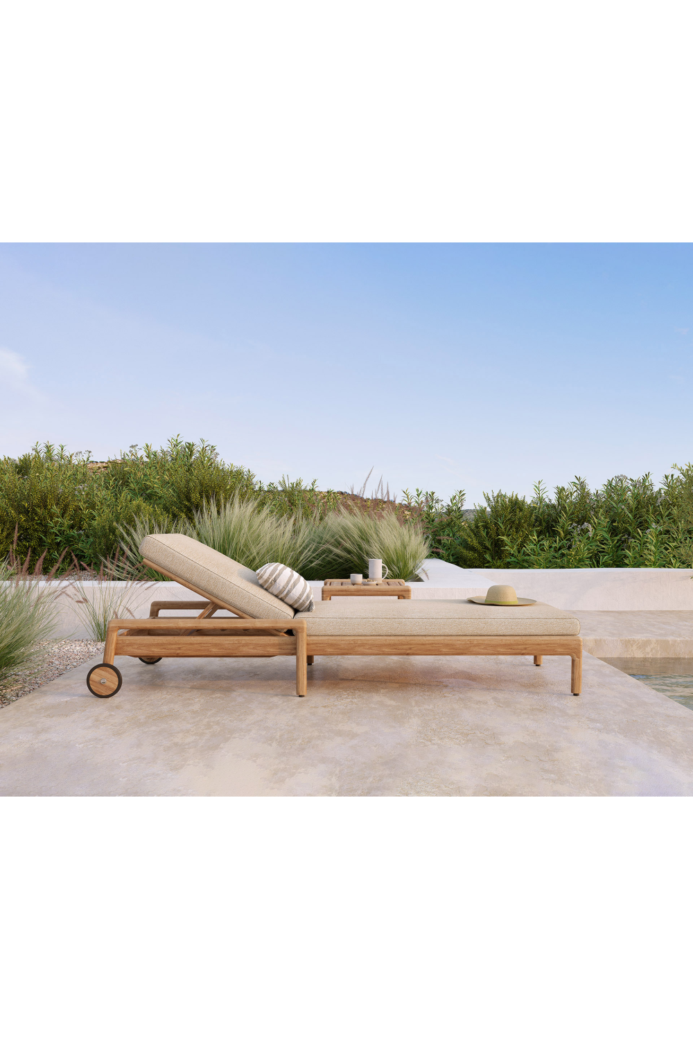 Teak Adjustable Outdoor Lounger – Jack – teak finish alternate view 13