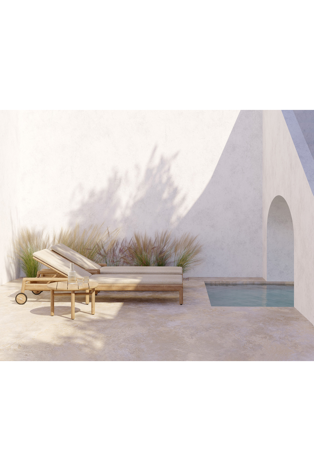Teak Adjustable Outdoor Lounger – Jack – teak finish alternate view 12