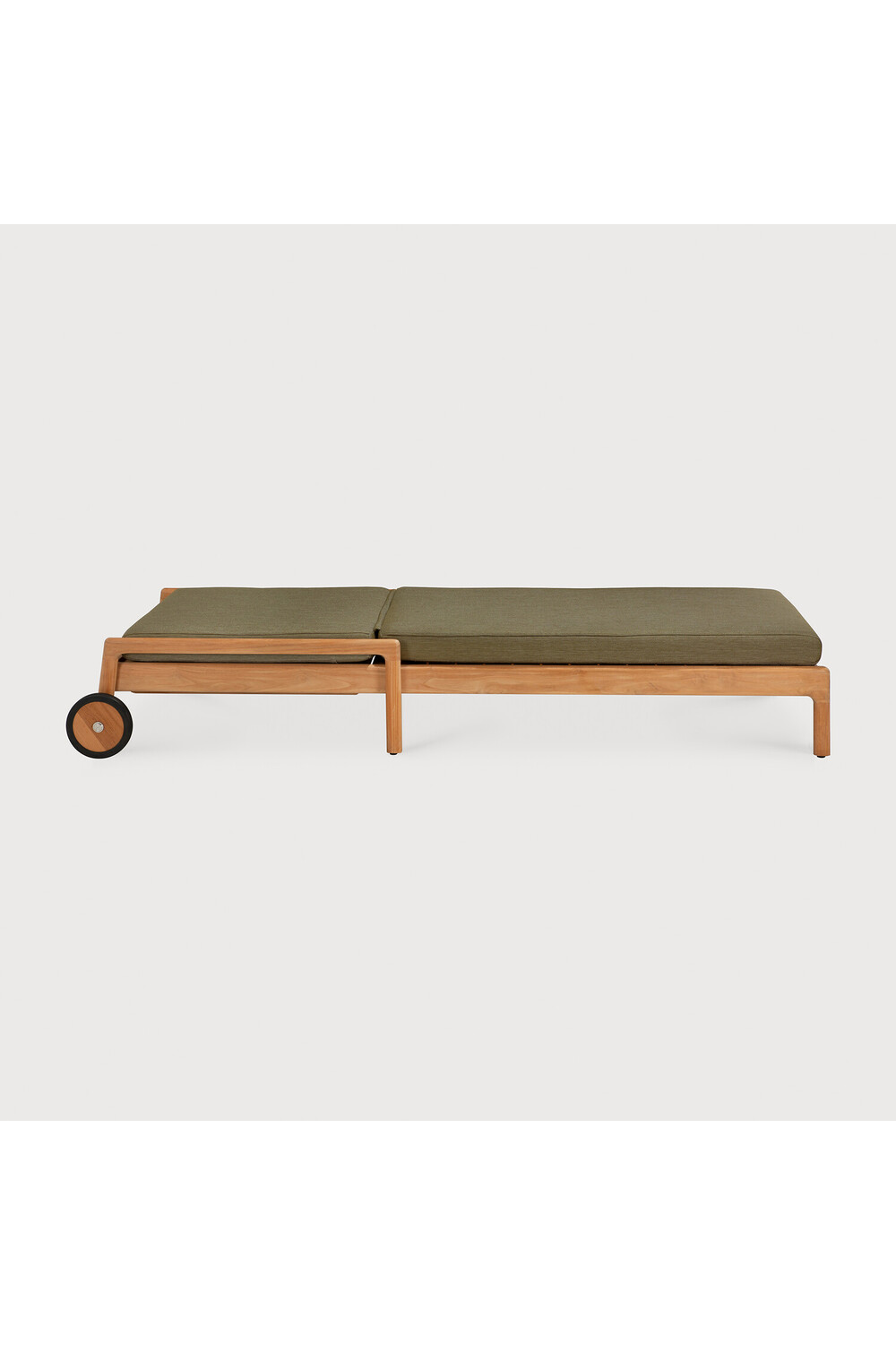 Teak Wheeled Adjustable Outdoor Lounger | Ethnicraft Jack | Oroa.com