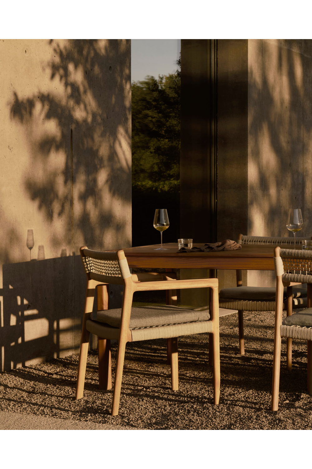 Beige Woven Outdoor Dining Chair | Ethnicraft Jack | Oroa.com