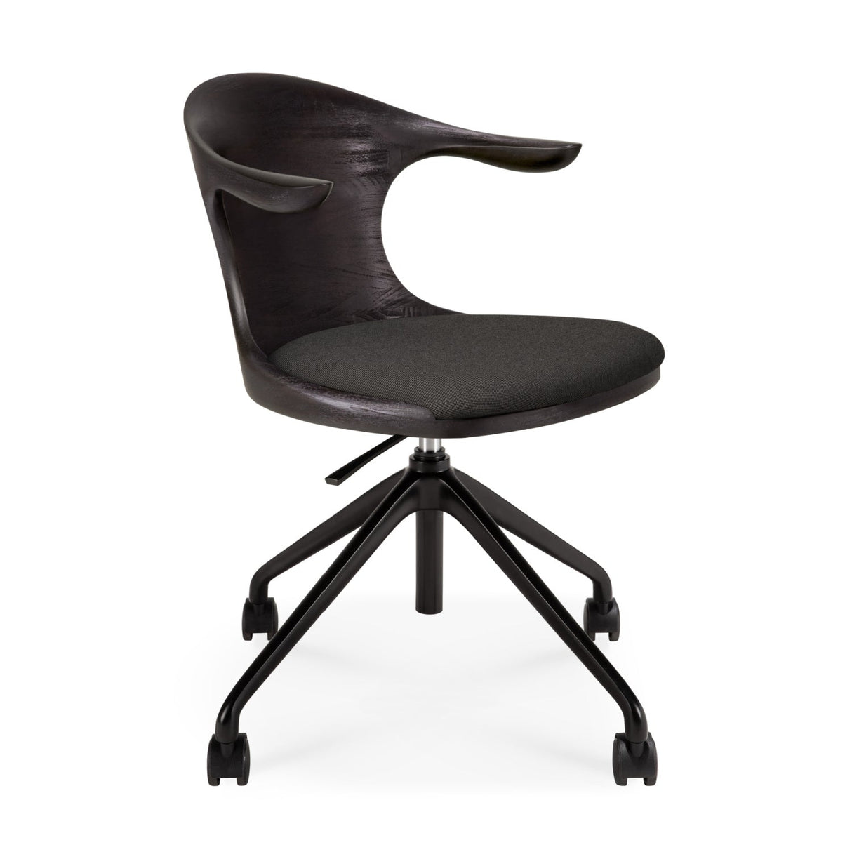 Modern European furniture - Varnished Teak Cushioned Office Chair - www.oroa.com