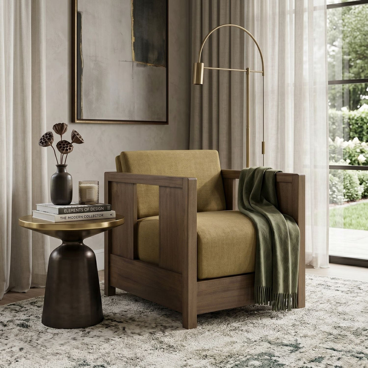 Modern or European furniture - Fabric Cushioned Lounge Chair - www.oroa.com