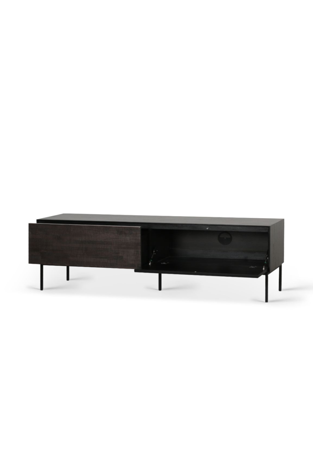 Dark Teak TV Cupboard | Ethnicraft Grooves | OROA.com