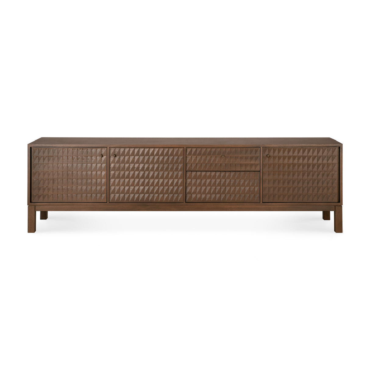 Modern European furniture - Brown Teak Carved TV Cabinet - www.oroa.com | Oroa.com