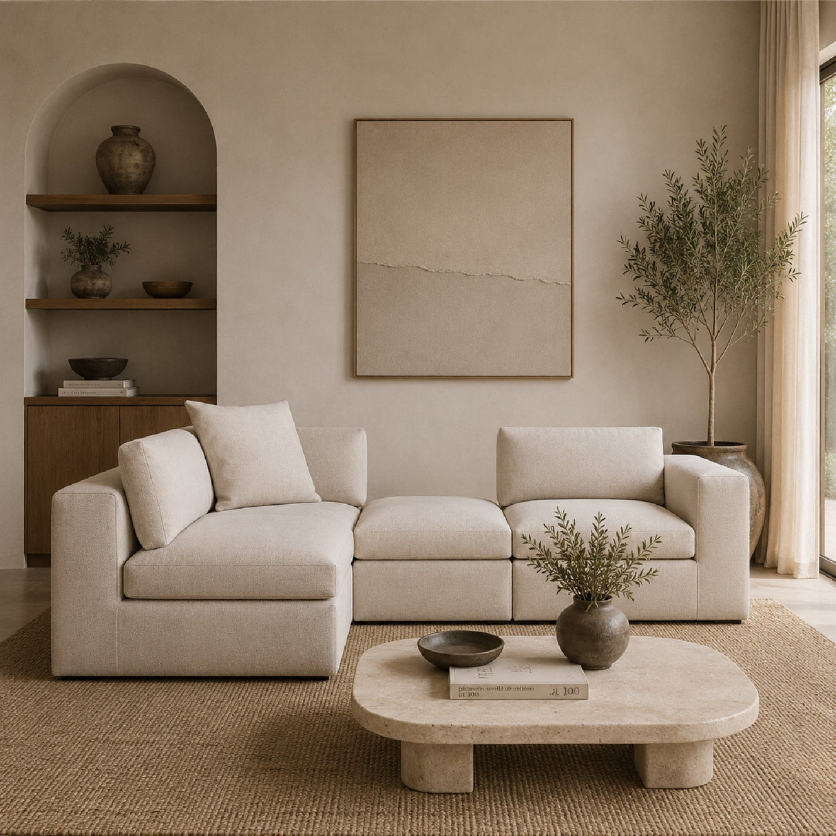 Modern Classic Sofa – Mellow – material finish angled view