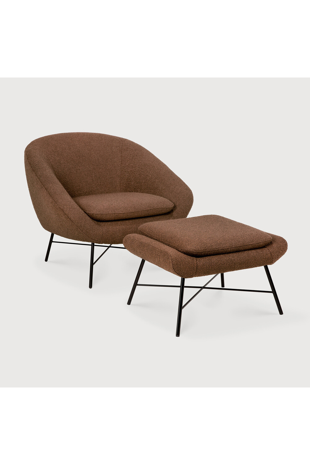 50's Inspired Upholstered Footstool | Ethnicraft Barrow | Oroa.com