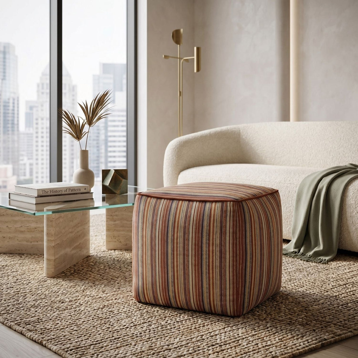 Modern or European furniture - Stripe Outdoor Ottoman - www.oroa.com