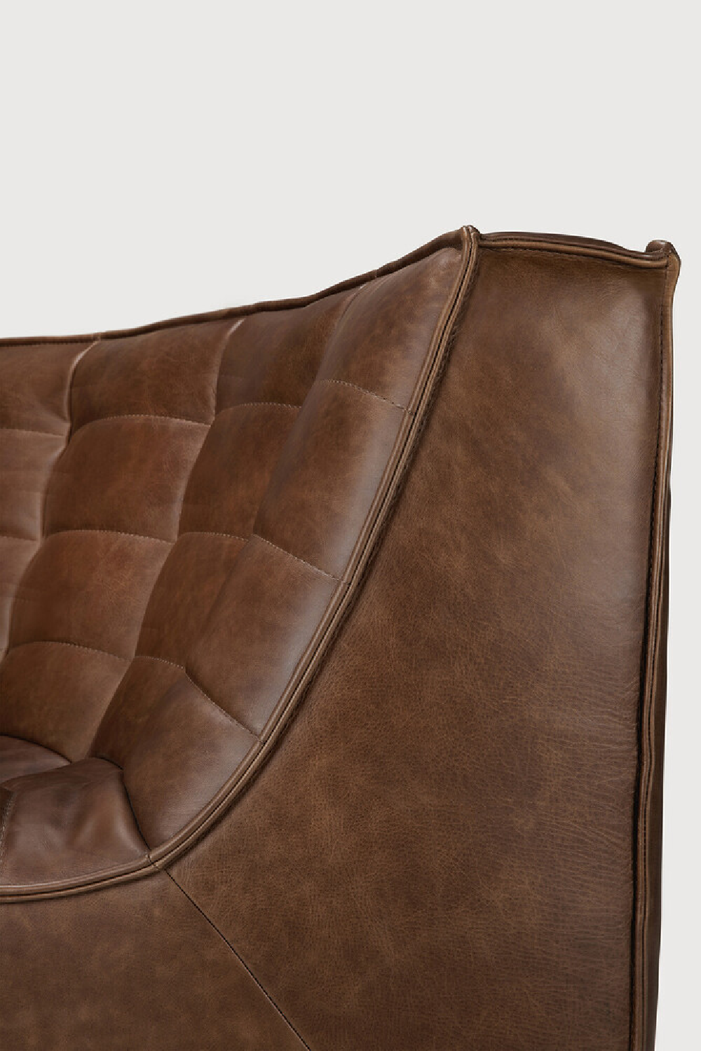 Brown Leather Modular Sofa | Ethnicraft N701 | Oroa.com