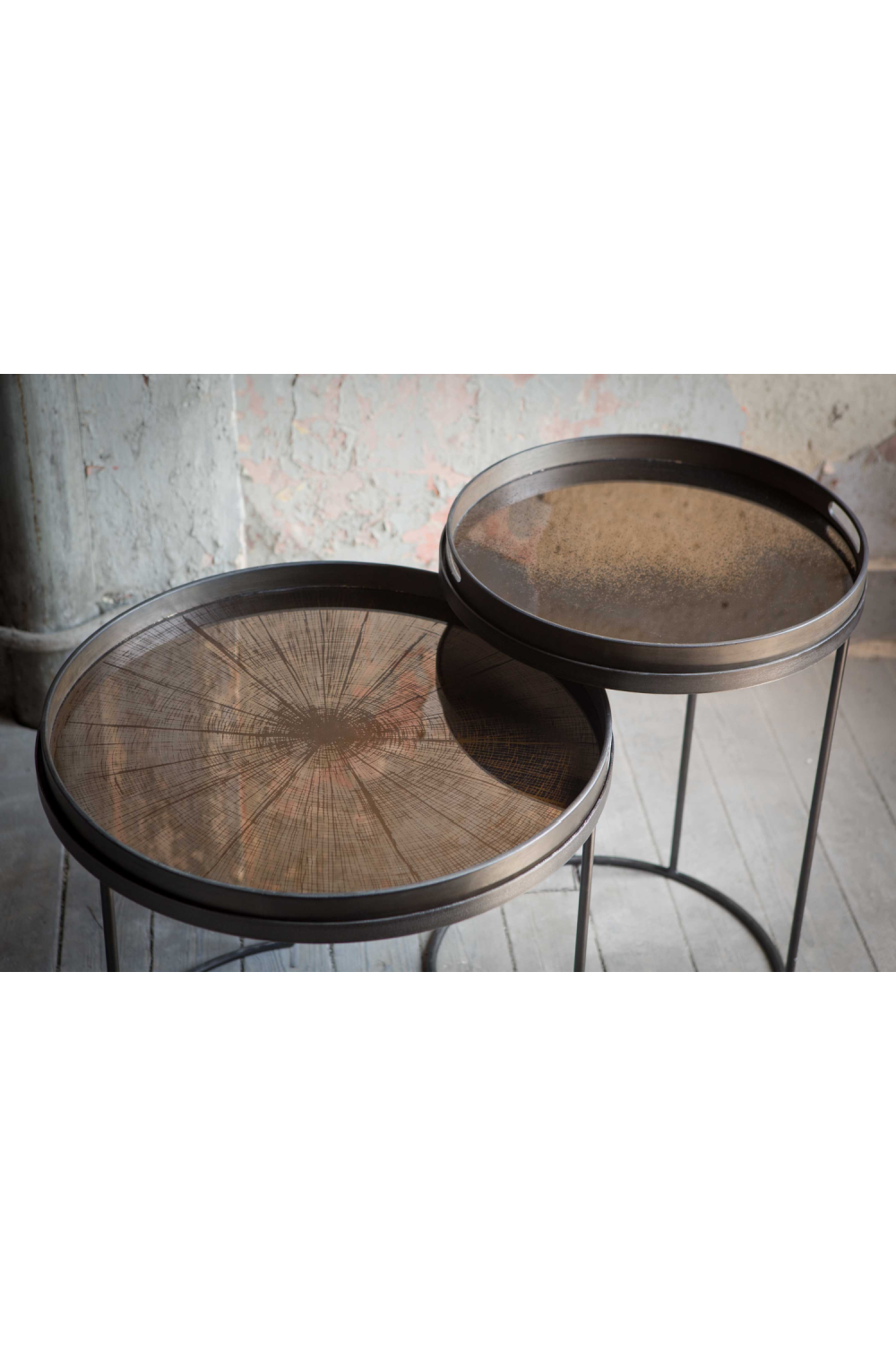 Aged Mirror Round Tray | Ethnicraft | Oroa.com