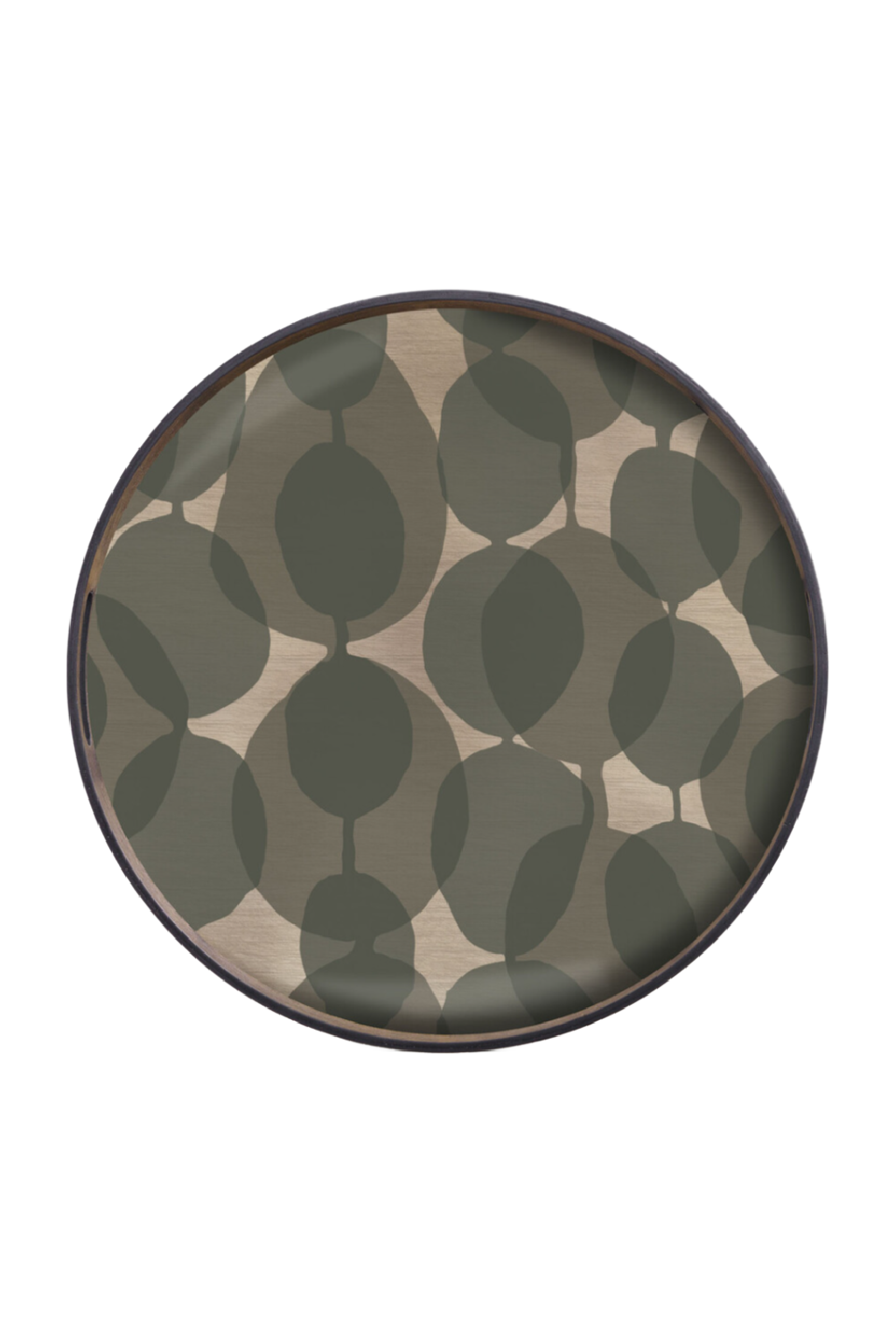 Green Printed Round Glass Tray | Ethnicraft Dots | Oroa.com