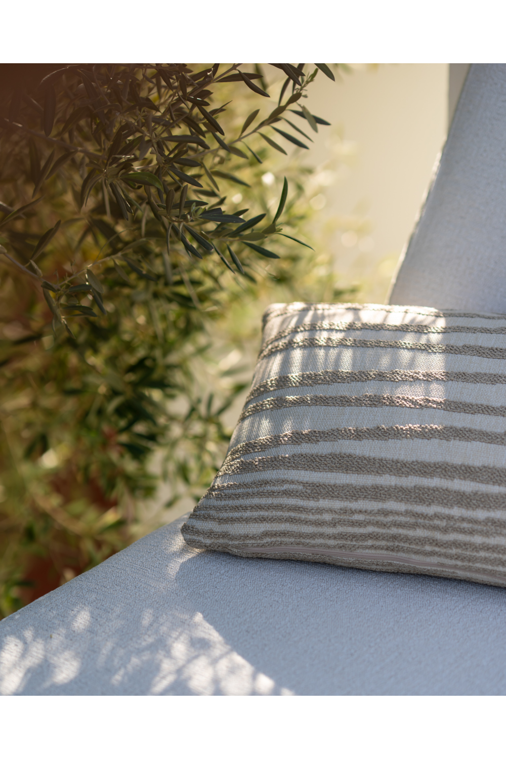 Printed Outdoor Cushions (2) – White – material finish alternate view 6