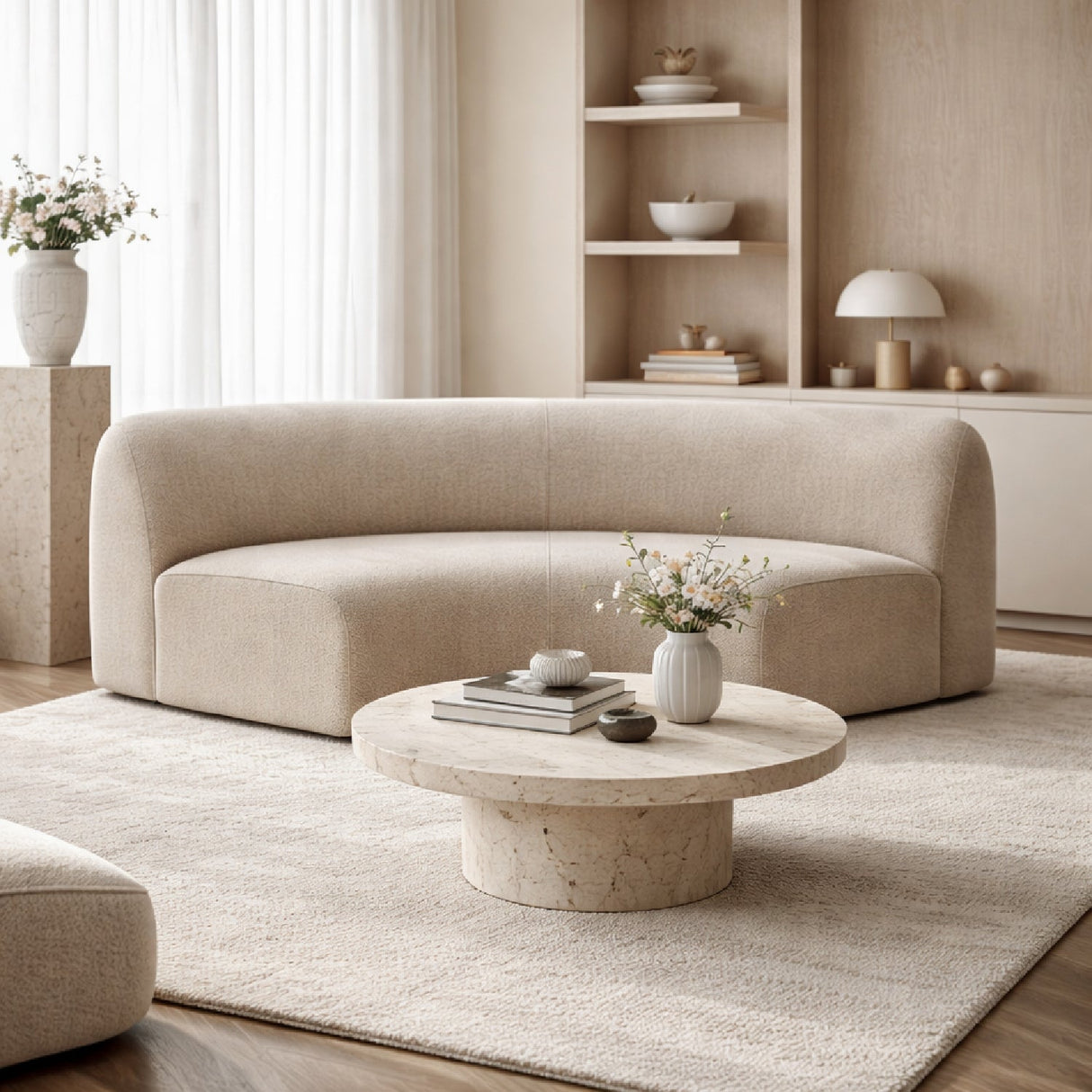 Modern European furniture - Beige Modular Sofa - www.oroa.com