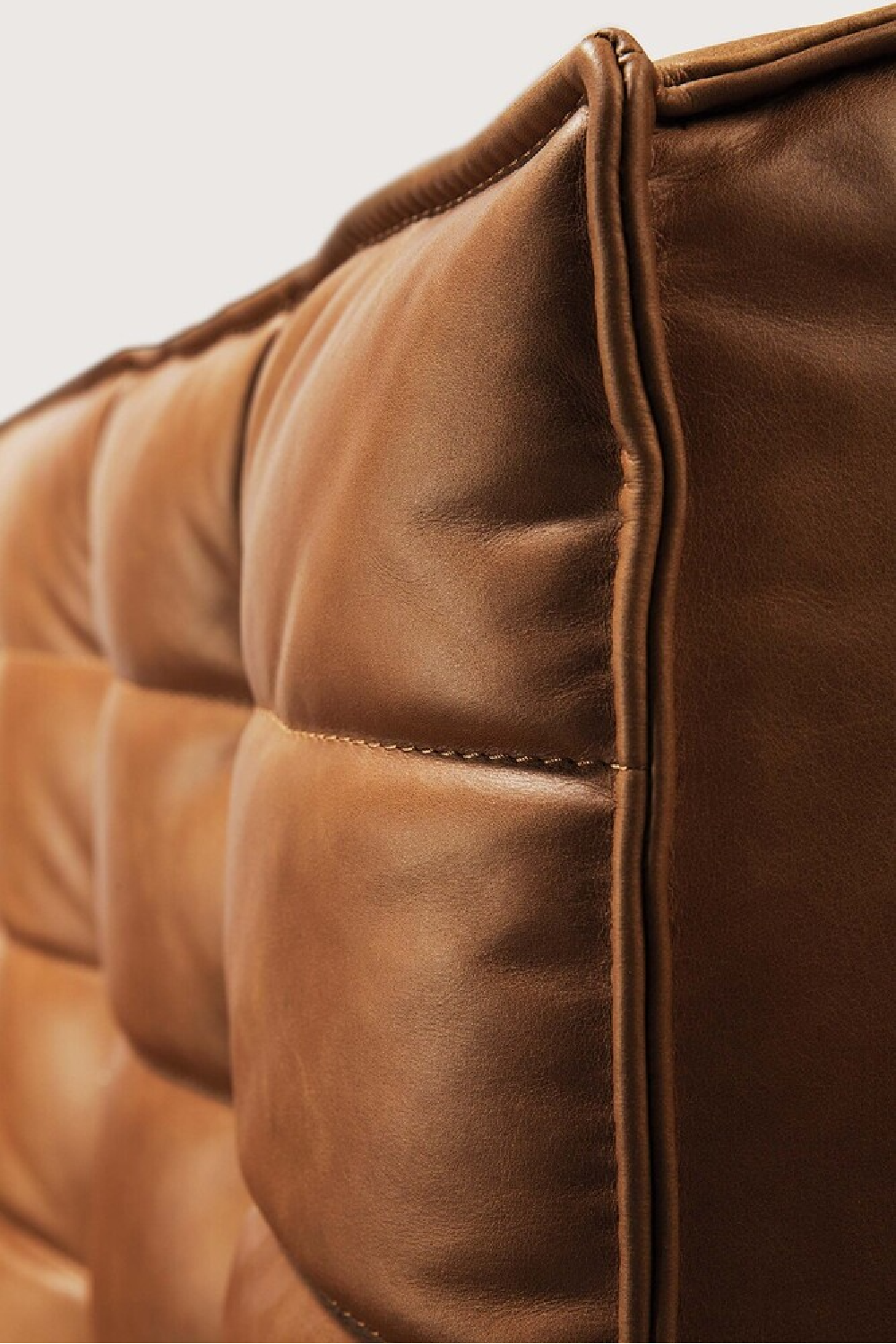 Brown Leather 2-Seater Modular Sofa | Ethnicraft N701 | Oroa.com