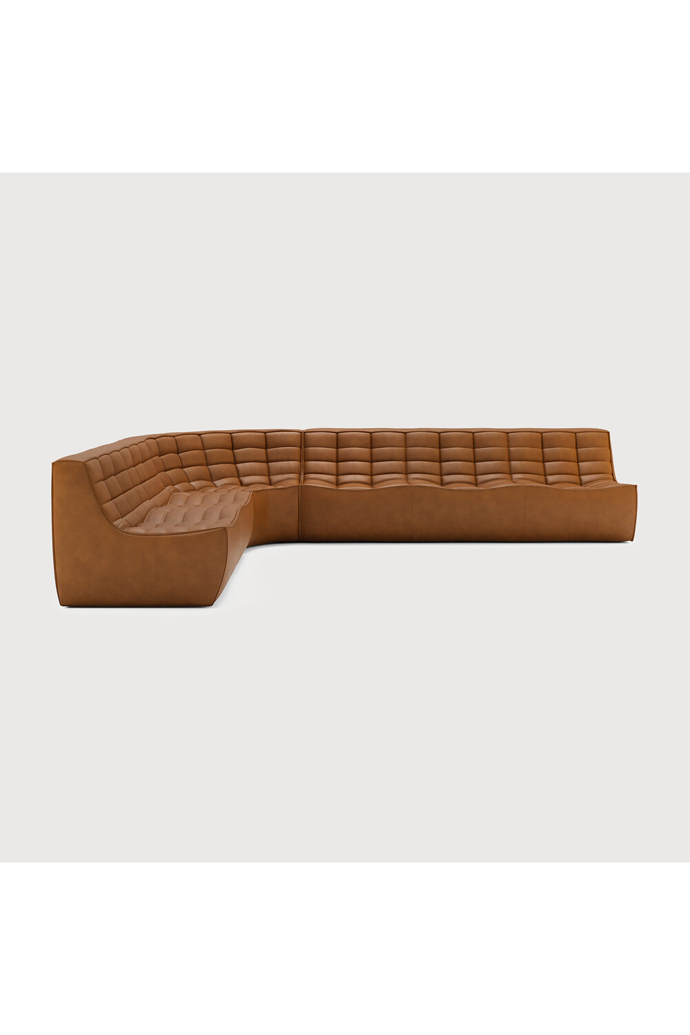 Brown Leather Modular Sofa | Ethnicraft N701 | Oroa.com