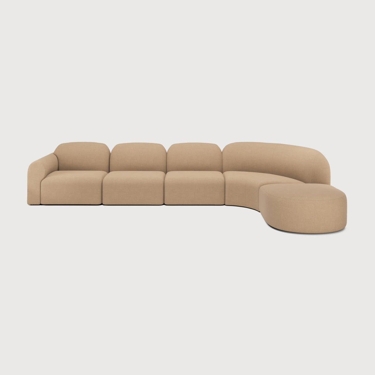 Modern European furniture - Modular Sofa Set with Semi-Circle Stool - www.oroa.com