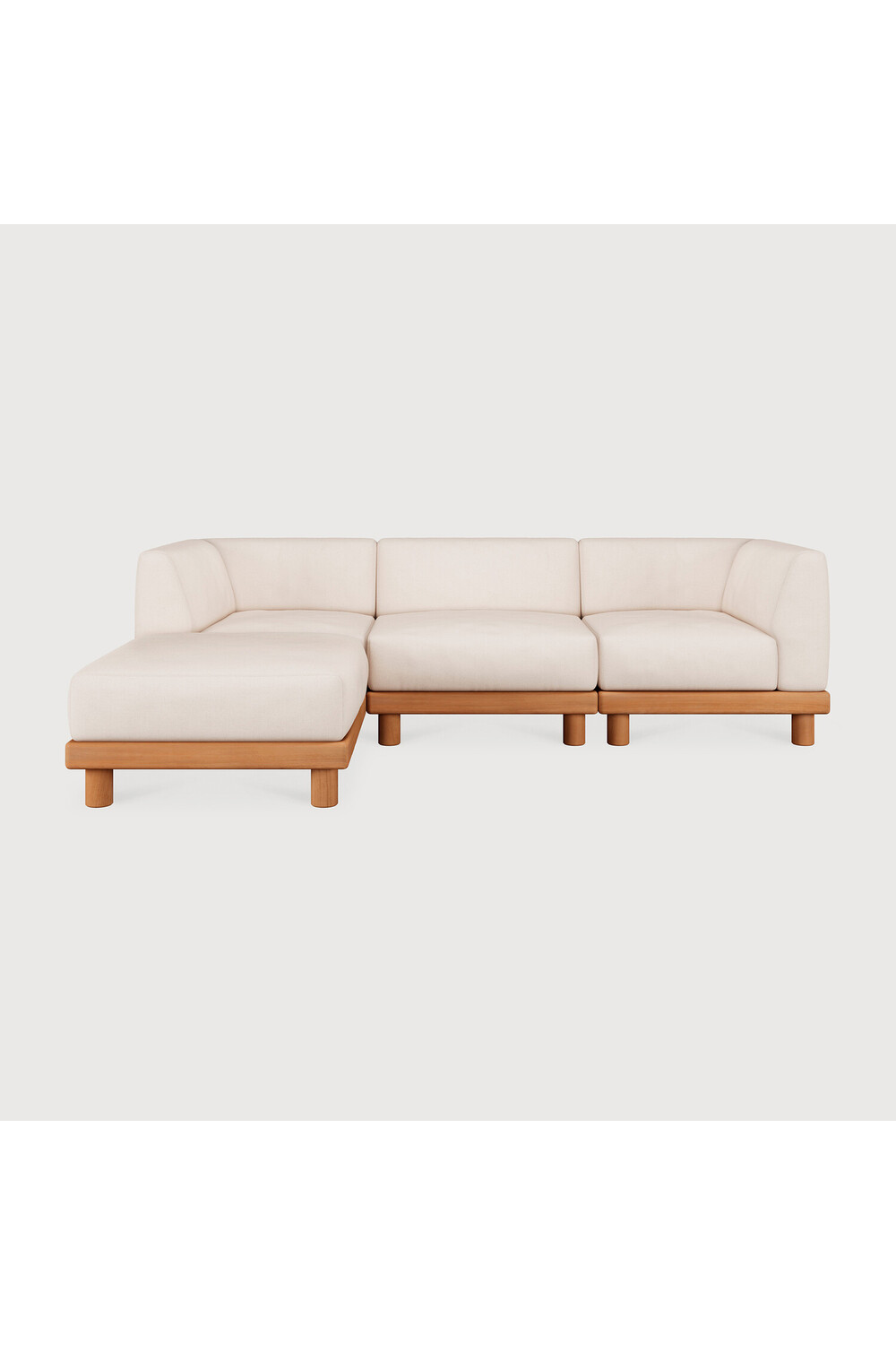 Outdoor 3-Seater Sofa with Ottoman | Ethnicraft Monocle | Oroa.com