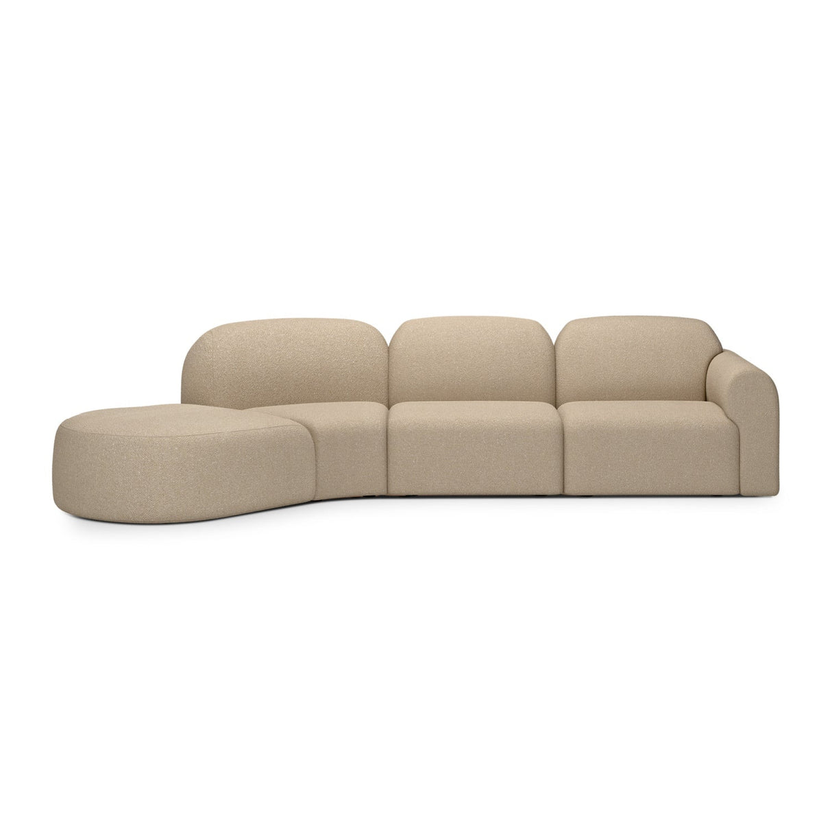 Modern European furniture - Curved Sofa with Semi-Circle Footstool - www.oroa.com