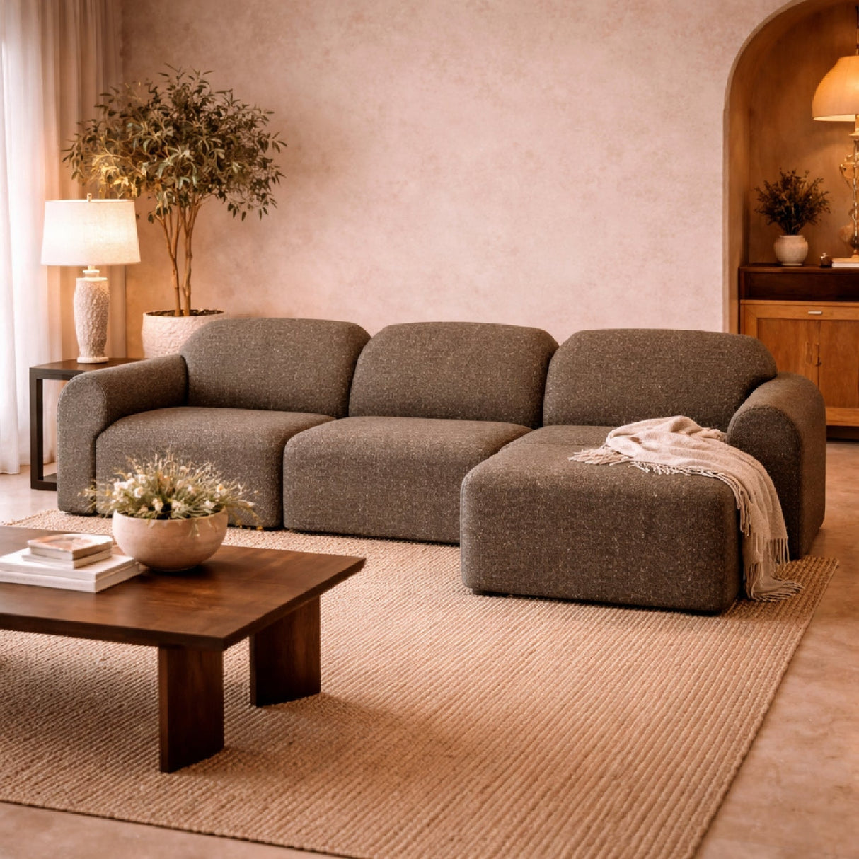 Brown Modular Sofa Set | Ethnicraft Bulky | Oroa.com
