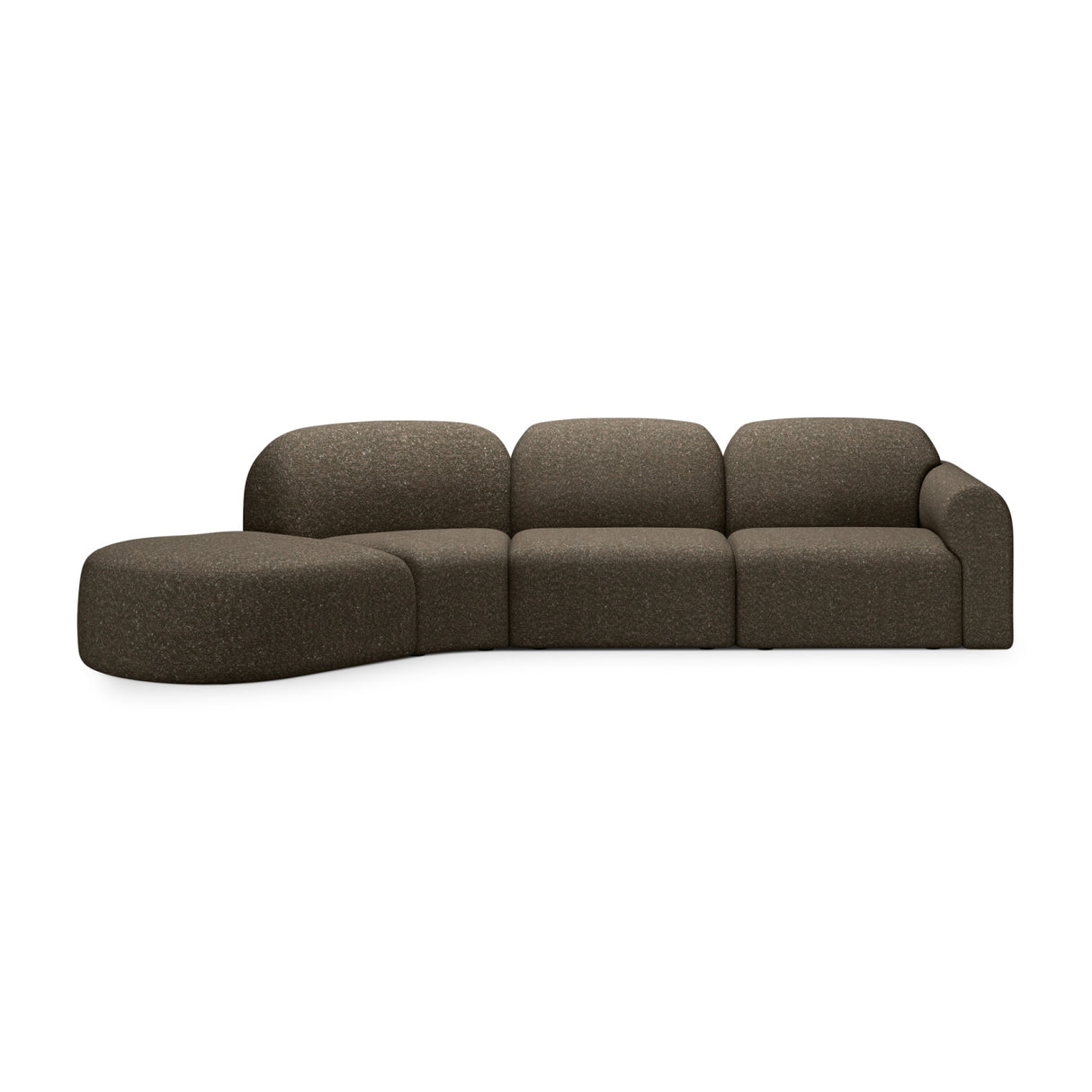 Modern European furniture - Curved Sofa with Semi-Circle Footstool - www.oroa.com
