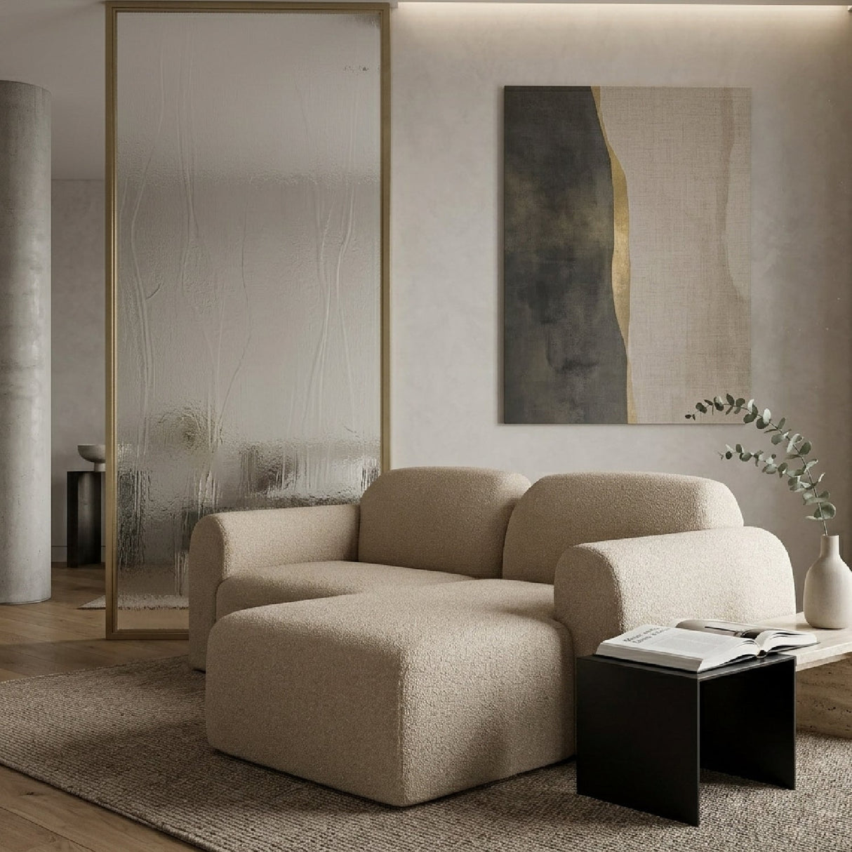Modern European furniture - End Seater Sofa with Footstool - www.oroa.com
