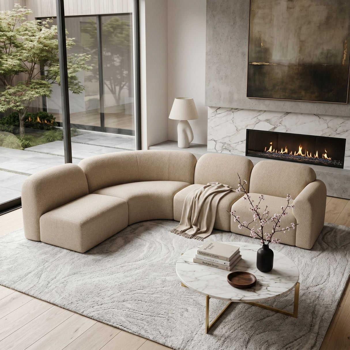 Modern or European furniture - Curved Modular Sofa Set - www.oroa.com