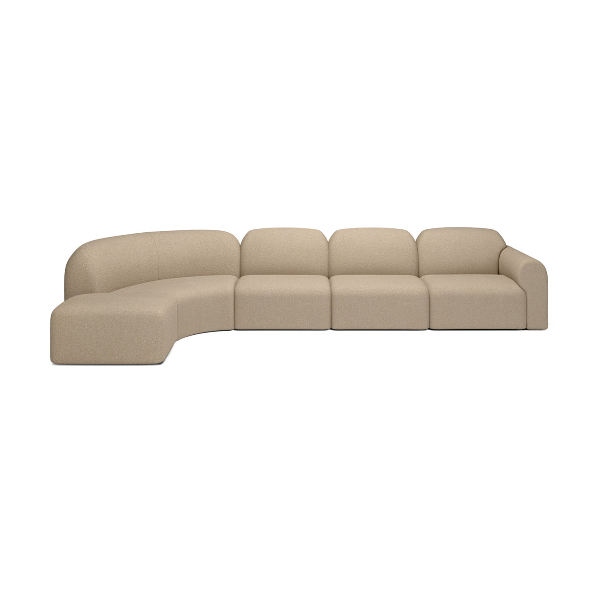 Modern European furniture - Curved Modular Sofa with Stool - www.oroa.com