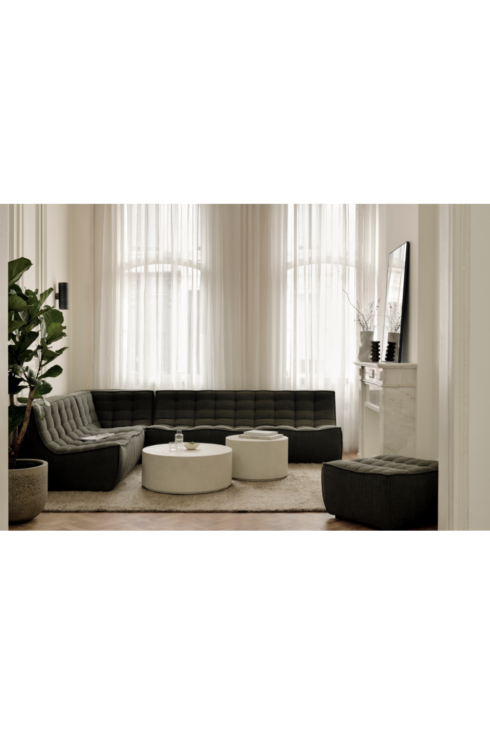 Round Off-White Coffee Table – Elements – material finish alternate view 15