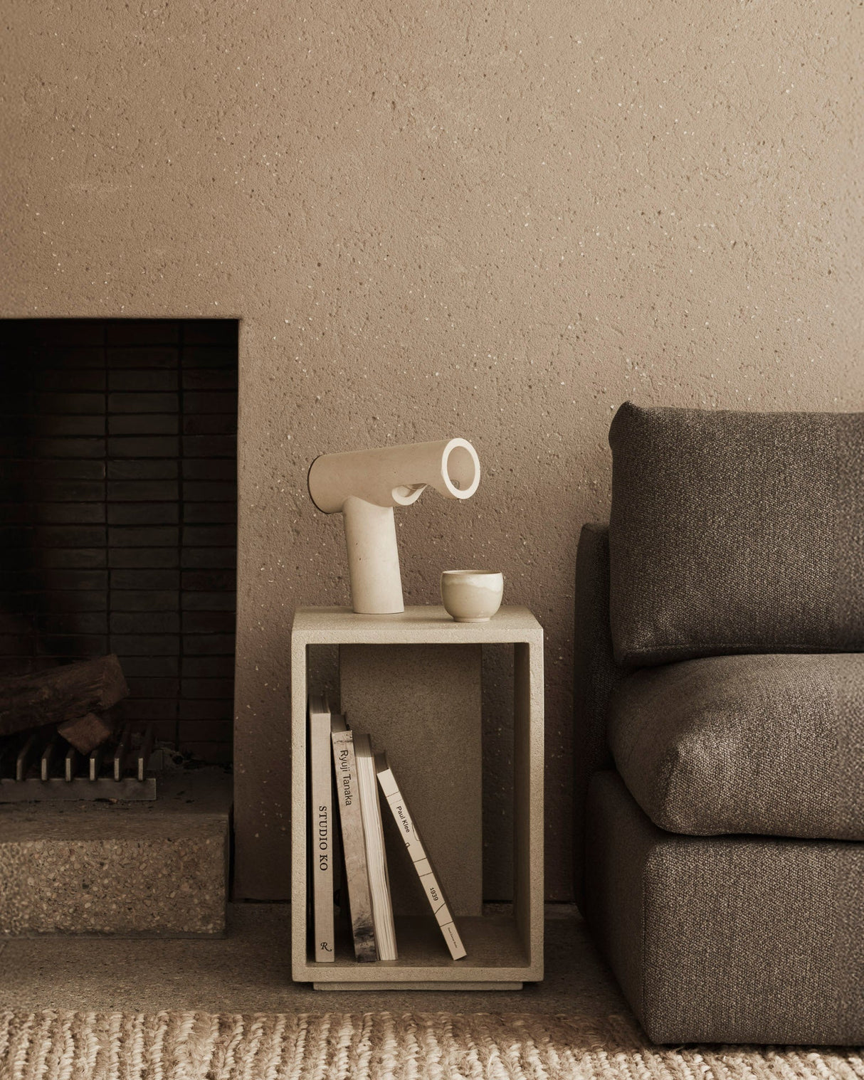 White Microcement Bedside Table | Ethnicraft Elements | Oroa.com