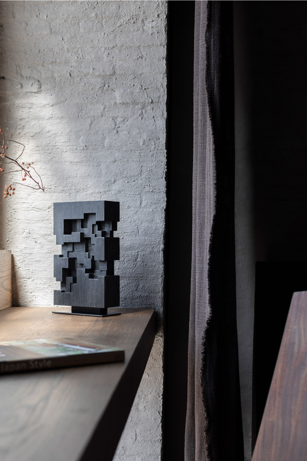Black Teak Abstract Sculpture | Oroa.com