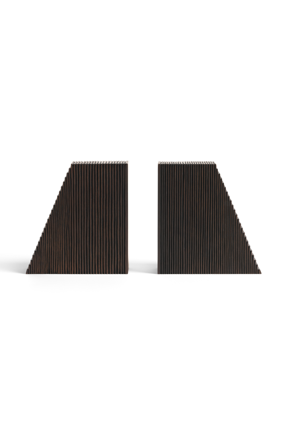 Varnished Mahogany Book Ends (2) | Ethnicraft Grooves | OROA.com