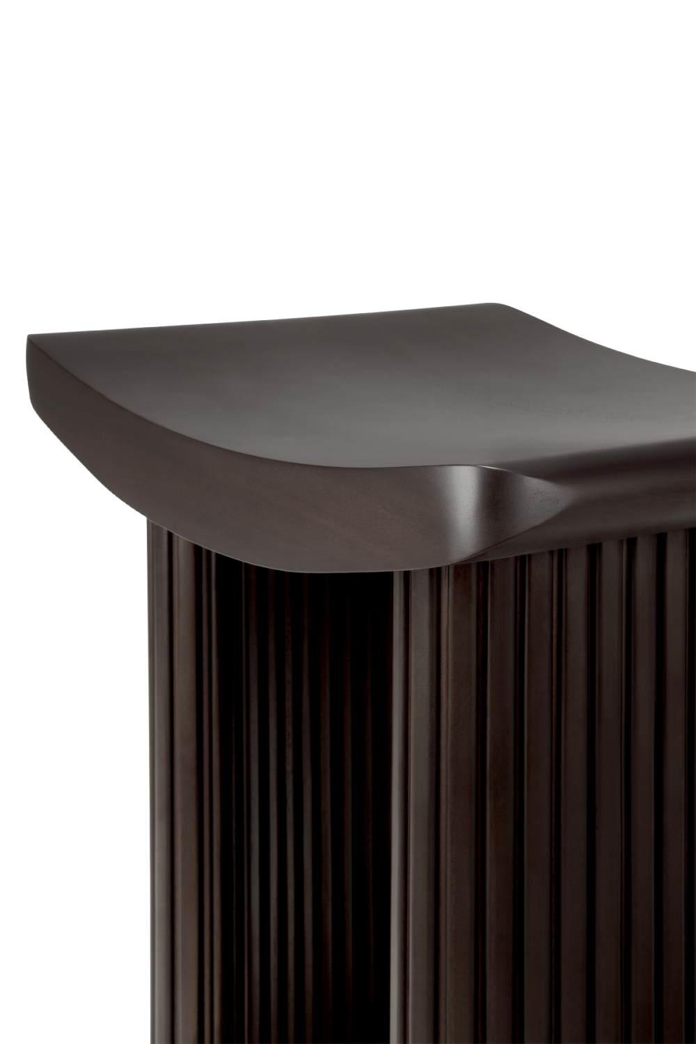 Brown Mahogany Curved Stool | Ethnicraft Roller Max | Oroa.com
