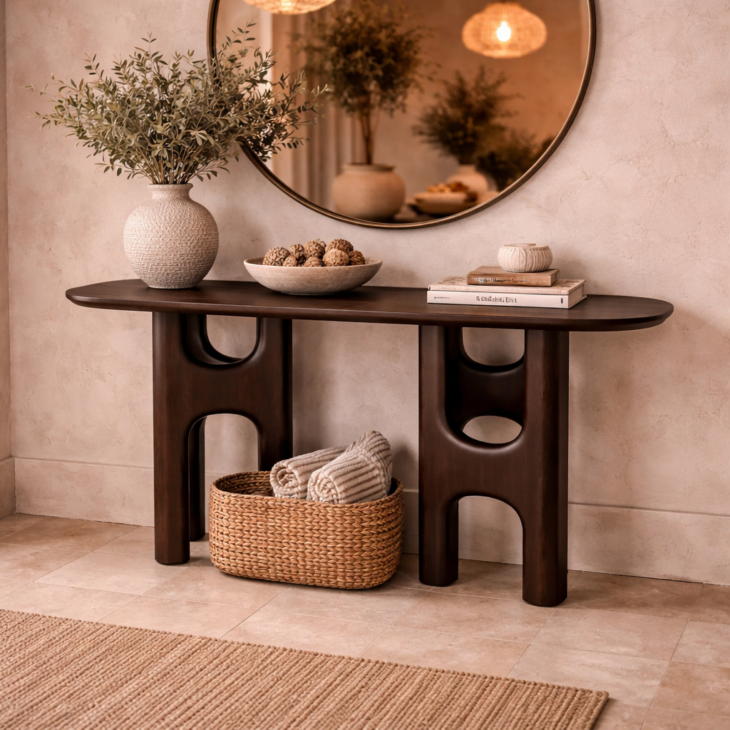 Brown Mahogany Console Table | Ethnicraft Flow | Oroa.com