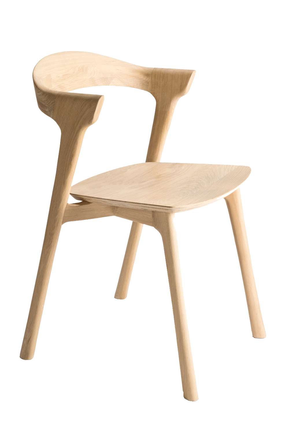 Modern Oak Dining Chair – Bok – oak finish front view