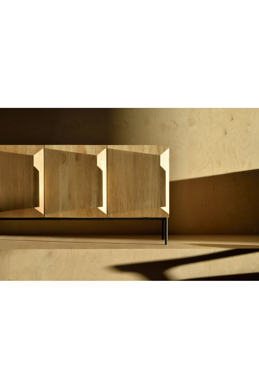 Carved Oak Sideboard – Stairs – oak finish alternate view 5