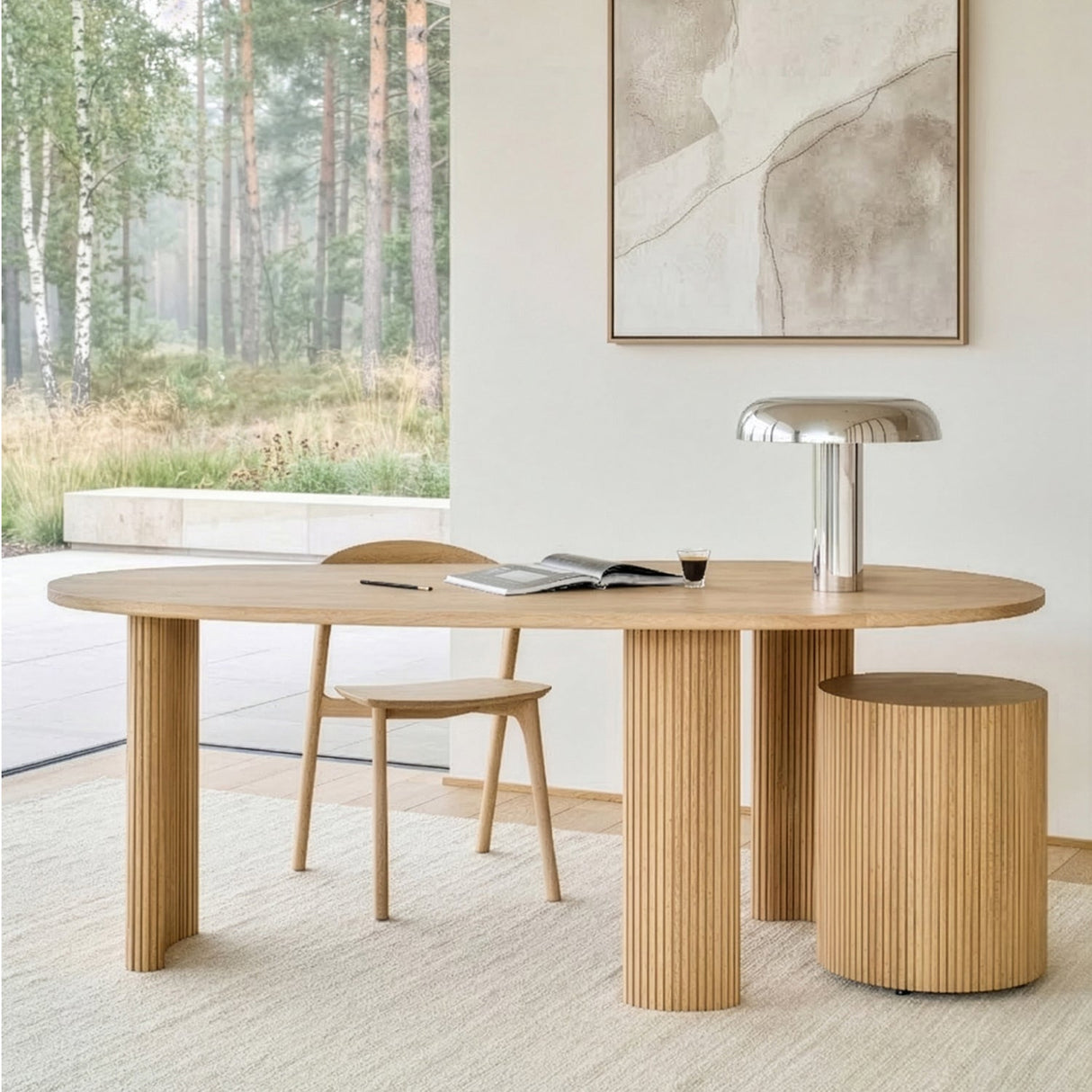Curved Oak Desk | Ethnicraft Boomerang | Oroa.com