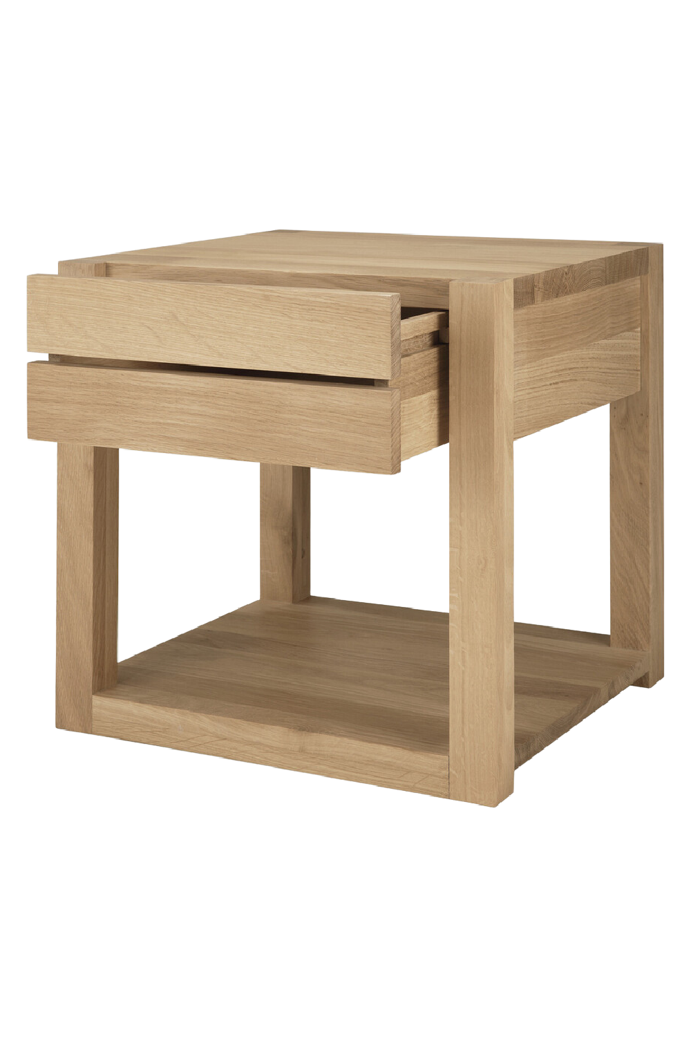 Oiled Oak Bedside Table – Azur – oak finish rear view