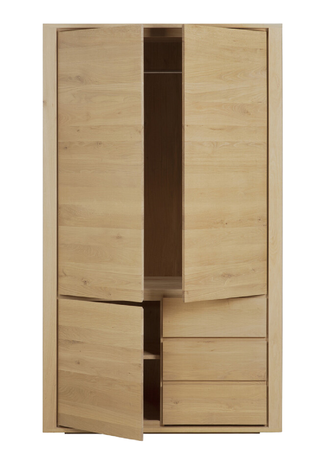 3-Door Oak Wood Wardrobe Cabinet | Ethnicraft Shadow | OROA.COM