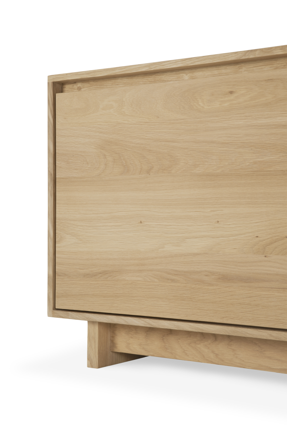 Oiled Oak TV Cabinet – Wave – oak finish rear view