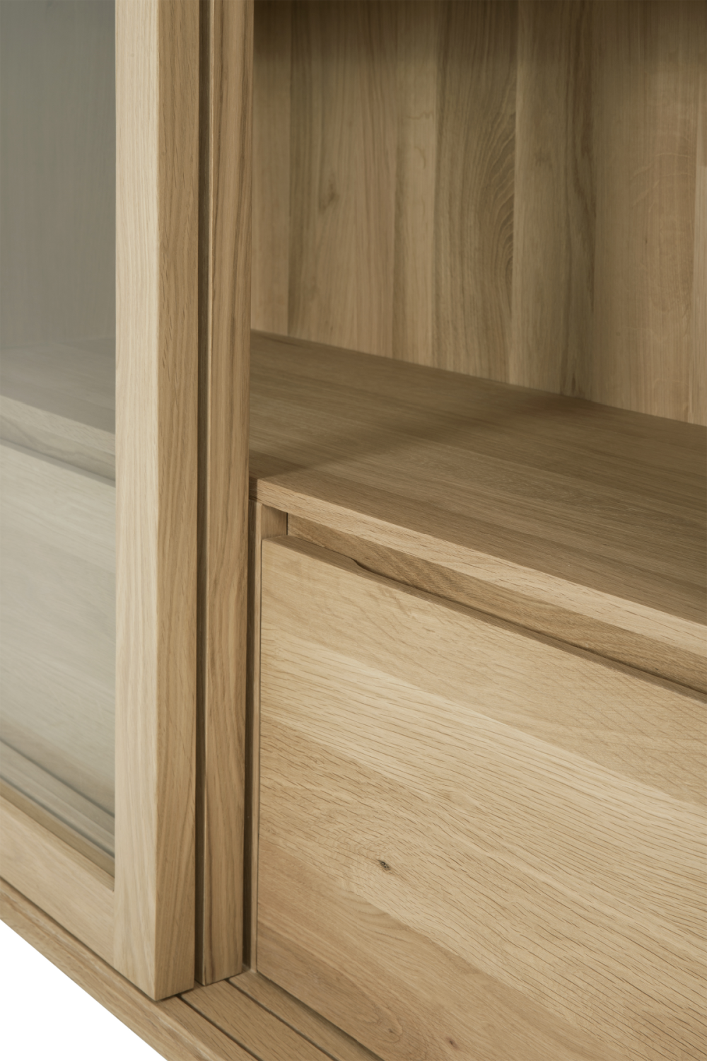 Oak Sliding Door Cabinet – Wave – oak finish alternate view 6