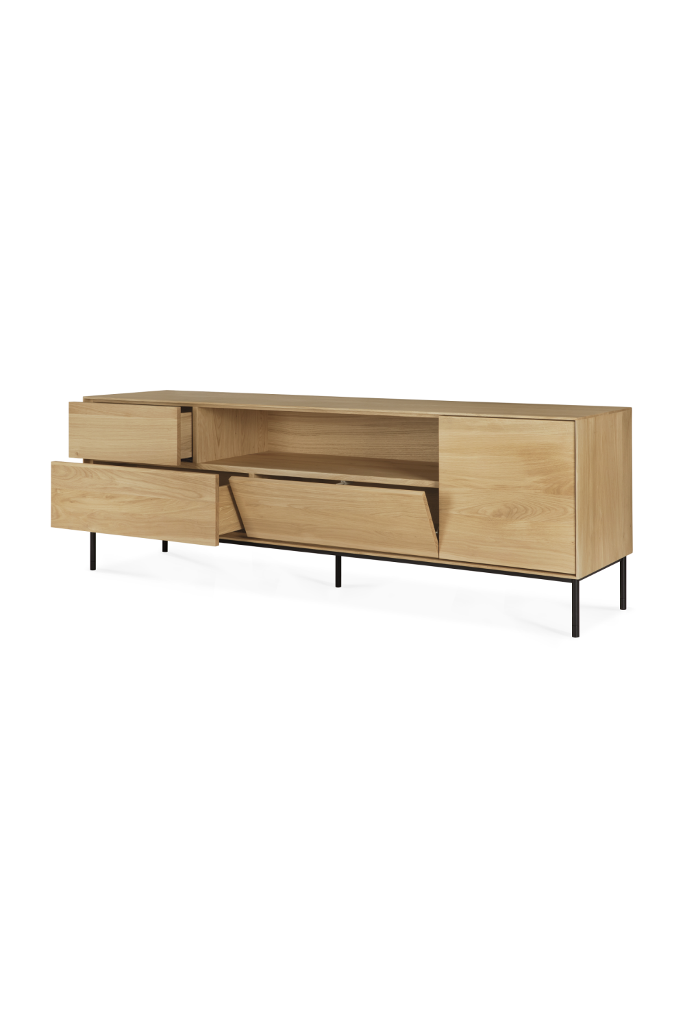 Solid Oak TV Cupboard – Whitebird – oak finish rear view