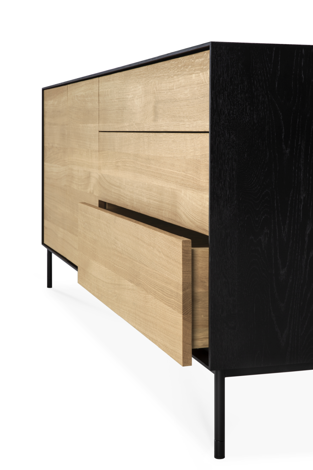 Varnished Oak Sideboard – Blackbird – oak finish rear view