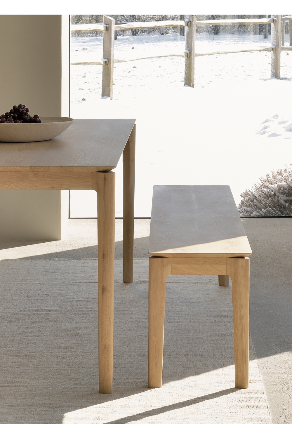 Oiled Oak Bench – Bok – oak finish alternate view 7