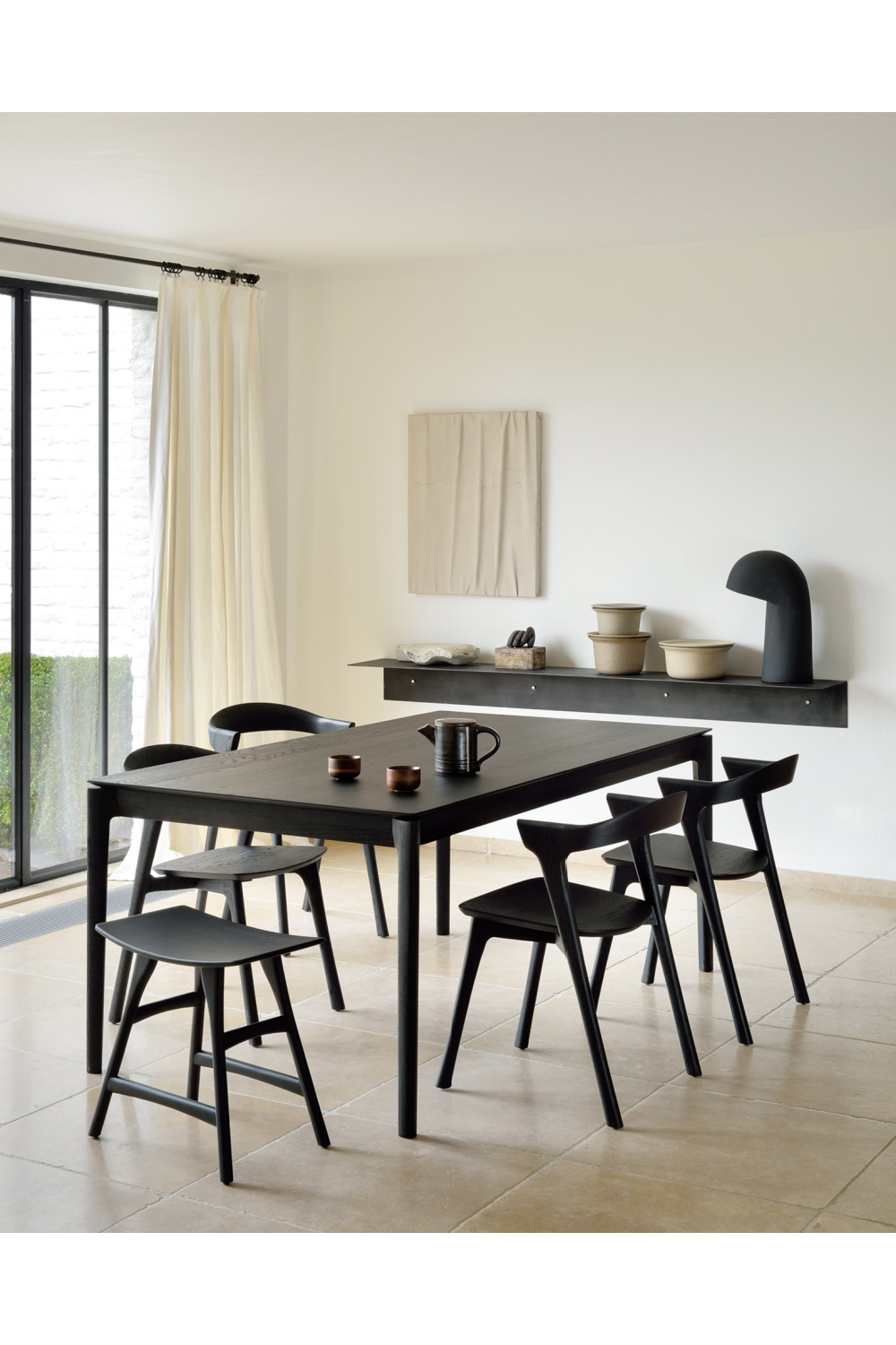 Extendable Black Oak Dining Table | Ethnicraft Bok | Oroa.com