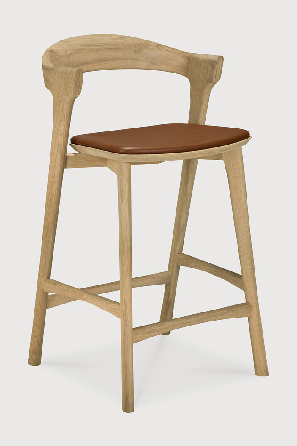 Curved Oak Counter Stool | Ethnicraft Bok | Oroa.com